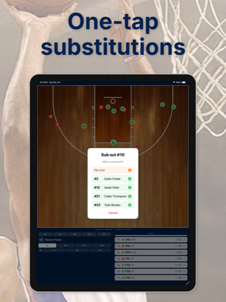 One-tap substitutions